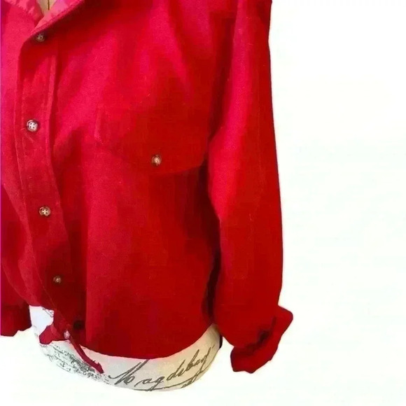 PENDLETON Rare Tie Front Top with Elbow Patches - Red ❤️ - Picture 7 of 13